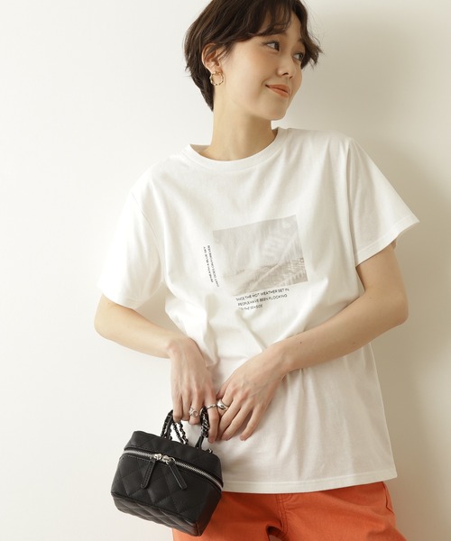 N.(N. Natural Beauty Basic)(エヌエヌナチュラルビューティーベーシック)の「◆フォトTシャツ(Tシャツ/カットソー・レディース・オフホワイト/ベージュ・MEDIUM)」の1枚目の写真