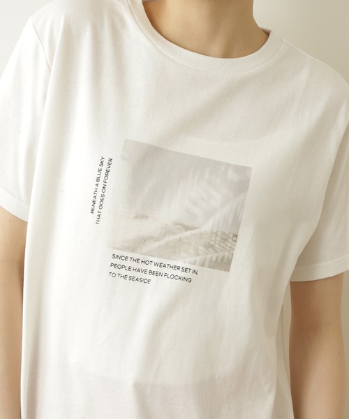 N.(N. Natural Beauty Basic)(エヌエヌナチュラルビューティーベーシック)の「◆フォトTシャツ(Tシャツ/カットソー・レディース・オフホワイト/ベージュ・MEDIUM)」の3枚目の写真