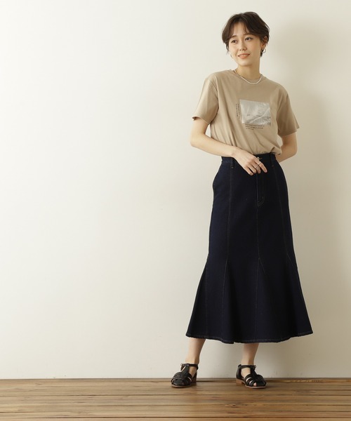 N.(N. Natural Beauty Basic)(エヌエヌナチュラルビューティーベーシック)の「◆フォトTシャツ(Tシャツ/カットソー・レディース・オフホワイト/ベージュ・MEDIUM)」の4枚目の写真