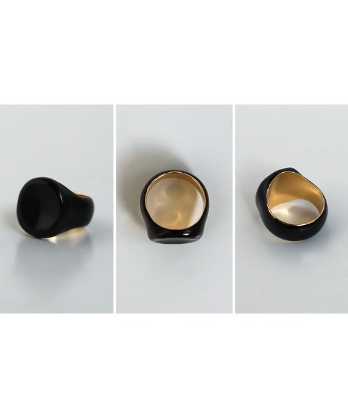 select MOCA（セレクトモカ）の「オーバルカラーリング（リング・レディース・ホワイト/ブラック・FREE）」の11枚目の写真