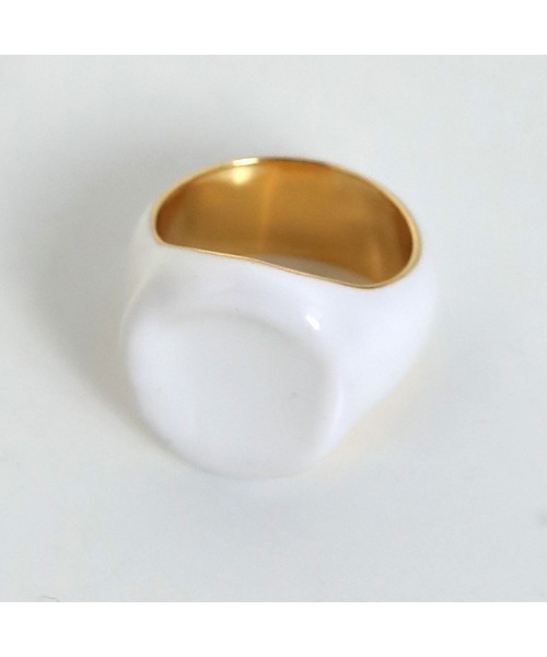 select MOCA（セレクトモカ）の「オーバルカラーリング（リング・レディース・ホワイト/ブラック・FREE）」の10枚目の写真