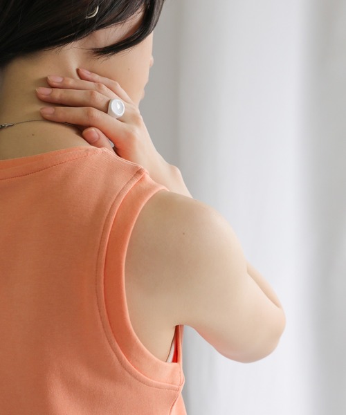 select MOCA（セレクトモカ）の「オーバルカラーリング（リング・レディース・ホワイト/ブラック・FREE）」の8枚目の写真