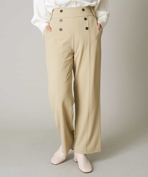A de a.v.v（アードアー・ヴェ・ヴェ）の「［SET UP対応］センタープレスフレアパンツ（スラックス・レディース・アイボリー/ライトピンク/カーキ・38/36）」の7枚目の写真
