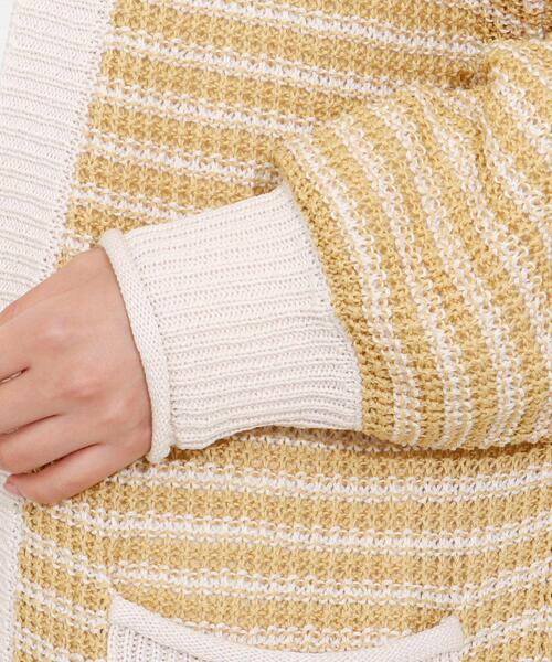 SHOO・LA・RUE（シューラルー）の「◆リネンライクざっくりリリヤーンカーディガン（カーディガン/ボレロ・レディース・ライトブルー/オフホワイト/ピンク/サンドベージュ/ホワイト系5/ライトグリーン系2/イエロー系2・00）」の12枚目の写真