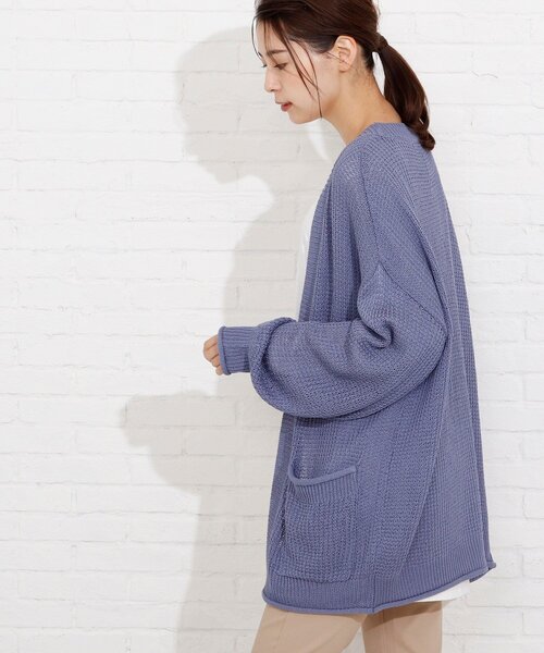 SHOO・LA・RUE（シューラルー）の「◆リネンライクざっくりリリヤーンカーディガン（カーディガン/ボレロ・レディース・ライトブルー/オフホワイト/ピンク/サンドベージュ/ホワイト系5/ライトグリーン系2/イエロー系2・00）」の16枚目の写真