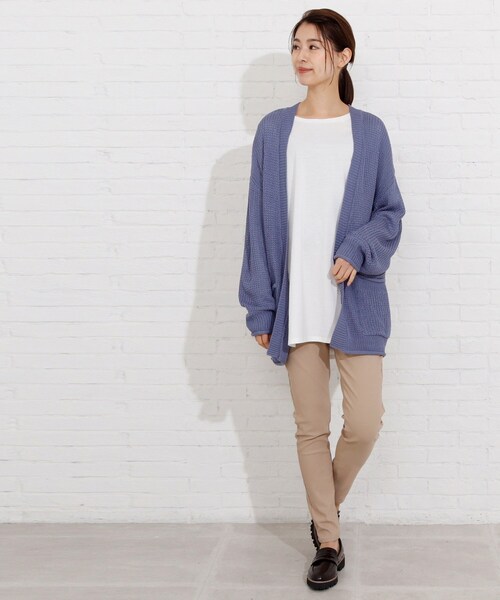 SHOO・LA・RUE（シューラルー）の「◆リネンライクざっくりリリヤーンカーディガン（カーディガン/ボレロ・レディース・ライトブルー/オフホワイト/ピンク/サンドベージュ/ホワイト系5/ライトグリーン系2/イエロー系2・00）」の19枚目の写真