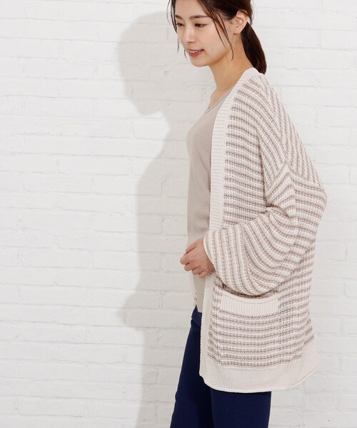 SHOO・LA・RUE（シューラルー）の「◆リネンライクざっくりリリヤーンカーディガン（カーディガン/ボレロ・レディース・ライトブルー/オフホワイト/ピンク/サンドベージュ/ホワイト系5/ライトグリーン系2/イエロー系2・00）」の22枚目の写真