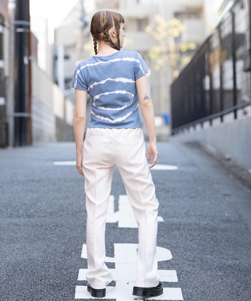 X-girl(エックスガール)の「CIRCLE TIE-DYE S/S BABY TEE(Tシャツ/カットソー・レディース・ネイビー/ベージュ・M/S)」の8枚目の写真