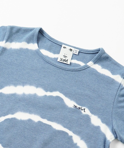 X-girl(エックスガール)の「CIRCLE TIE-DYE S/S BABY TEE(Tシャツ/カットソー・レディース・ネイビー/ベージュ・M/S)」の12枚目の写真