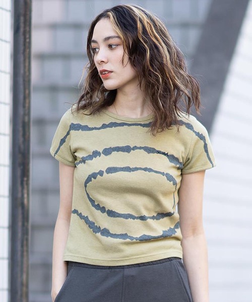 X-girl(エックスガール)の「CIRCLE TIE-DYE S/S BABY TEE(Tシャツ/カットソー・レディース・ネイビー/ベージュ・M/S)」の20枚目の写真