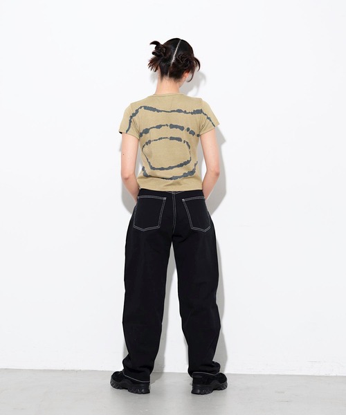 X-girl(エックスガール)の「CIRCLE TIE-DYE S/S BABY TEE(Tシャツ/カットソー・レディース・ネイビー/ベージュ・M/S)」の22枚目の写真