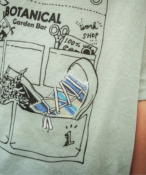 BREEZE（ブリーズ）の「2色2柄ガーデニングTシャツ（Tシャツ/カットソー・キッズ・ミント/チャコール・120/80/110/140/100/90/130）」の4枚目の写真