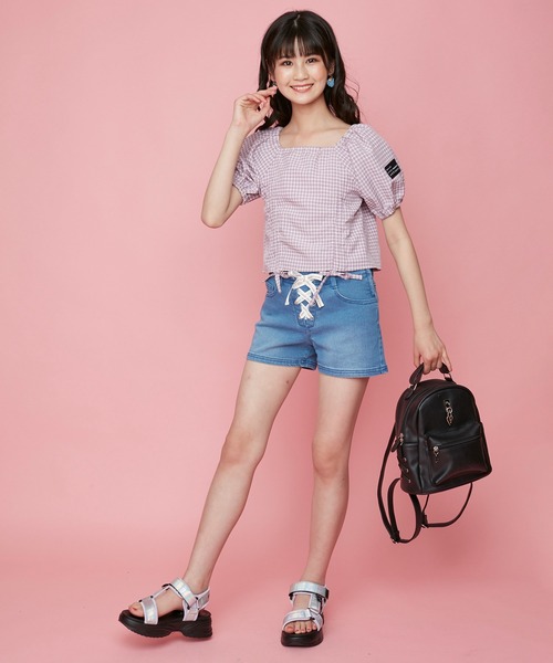 JENNI love（ジェニィラブ）の「チェックWシャーリングブラウス（シャツ/ブラウス・キッズ・イエロー/サックスブルー/ラベンダー・130cm/140cm/150cm/160cm）」の22枚目の写真