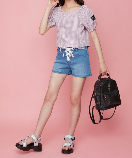 JENNI love（ジェニィラブ）の「チェックWシャーリングブラウス（シャツ/ブラウス・キッズ・イエロー/サックスブルー/ラベンダー・130cm/140cm/150cm/160cm）」の16枚目の写真