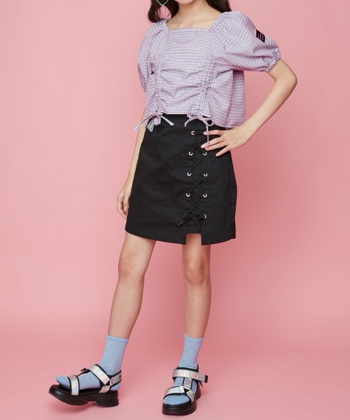 JENNI love（ジェニィラブ）の「チェックWシャーリングブラウス（シャツ/ブラウス・キッズ・イエロー/サックスブルー/ラベンダー・130cm/140cm/150cm/160cm）」の17枚目の写真