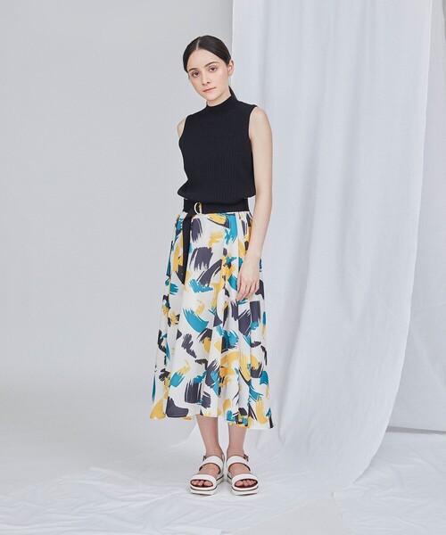 Diagram（ダイアグラム）の「ペイントプリントニットワンピース（ワンピース・レディース・ブラック/ホワイト・36）」の2枚目の写真