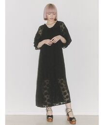 merry jenny | シアーflowerパフギャザーワンピース(ワンピース)