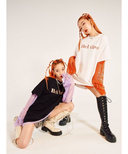 FILA（フィラ）の「FILA Tシャツ【コラボ】（Tシャツ/カットソー・レディース・ブラック/オフホワイト/ブルー・MEDIUM）」の6枚目の写真