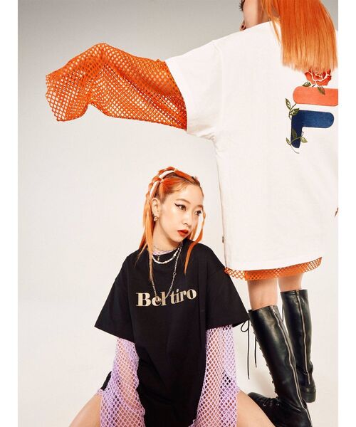 FILA（フィラ）の「FILA Tシャツ【コラボ】（Tシャツ/カットソー・レディース・ブラック/オフホワイト/ブルー・MEDIUM）」の10枚目の写真