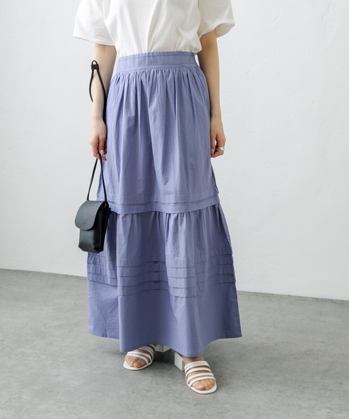 PUAL CE CIN（ピュアルセシン）の「インドポプリンステッチスカート（スカート・レディース・ホワイト/ブラック/ブルー/ピンク・FREE）」の4枚目の写真