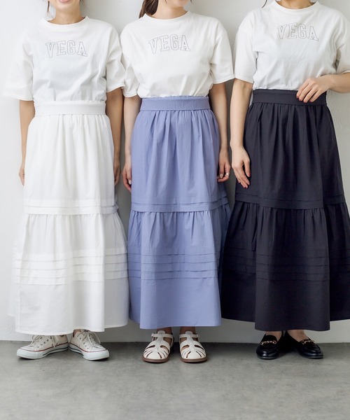 PUAL CE CIN（ピュアルセシン）の「インドポプリンステッチスカート（スカート・レディース・ホワイト/ブラック/ブルー/ピンク・FREE）」の5枚目の写真