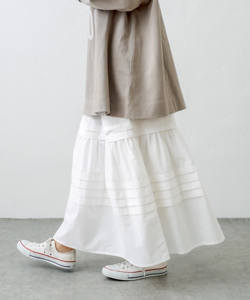 PUAL CE CIN（ピュアルセシン）の「インドポプリンステッチスカート（スカート・レディース・ホワイト/ブラック/ブルー/ピンク・FREE）」の11枚目の写真