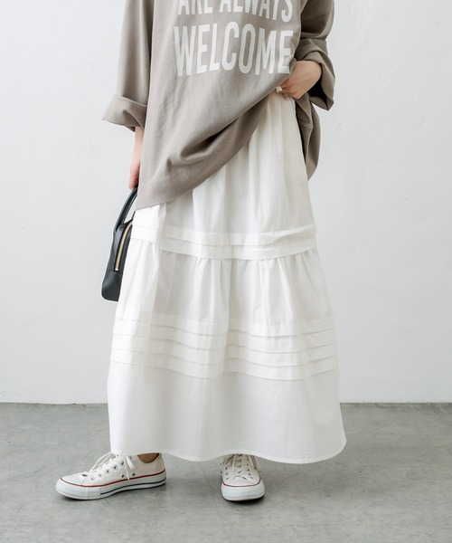 PUAL CE CIN（ピュアルセシン）の「インドポプリンステッチスカート（スカート・レディース・ホワイト/ブラック/ブルー/ピンク・FREE）」の10枚目の写真