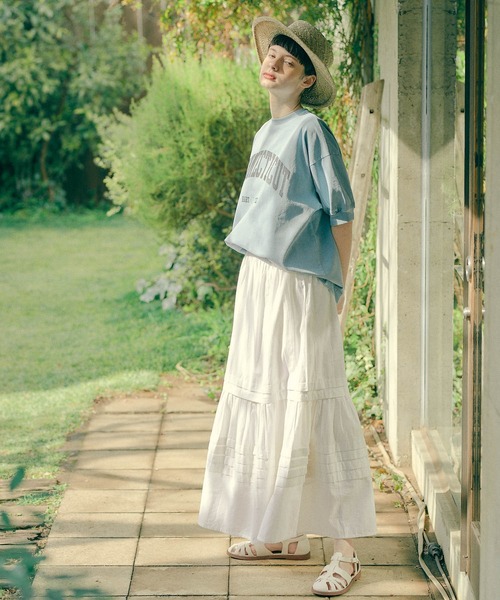 PUAL CE CIN（ピュアルセシン）の「インドポプリンステッチスカート（スカート・レディース・ホワイト/ブラック/ブルー/ピンク・FREE）」の8枚目の写真