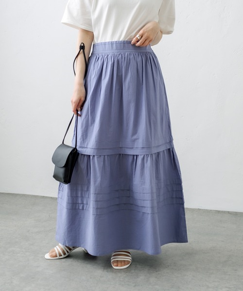 PUAL CE CIN（ピュアルセシン）の「インドポプリンステッチスカート（スカート・レディース・ホワイト/ブラック/ブルー/ピンク・FREE）」の18枚目の写真