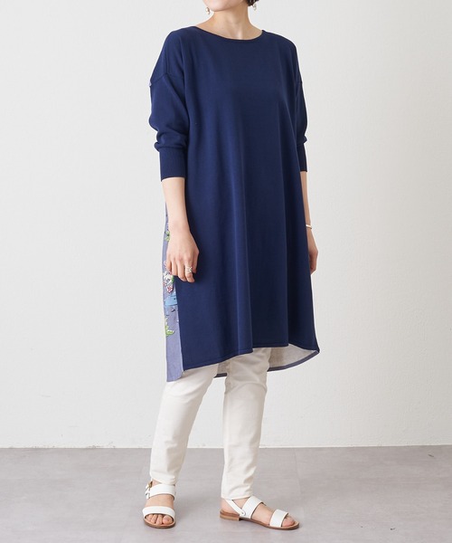 BEARDSLEY（ビアズリー）の「ガーデンプリントニット（ニット/セーター・レディース・ベージュ/ブルー・FREE）」の8枚目の写真