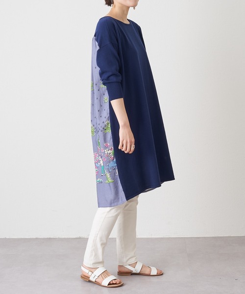 BEARDSLEY（ビアズリー）の「ガーデンプリントニット（ニット/セーター・レディース・ベージュ/ブルー・FREE）」の9枚目の写真