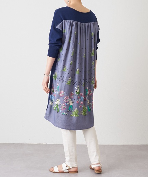 BEARDSLEY（ビアズリー）の「ガーデンプリントニット（ニット/セーター・レディース・ベージュ/ブルー・FREE）」の10枚目の写真