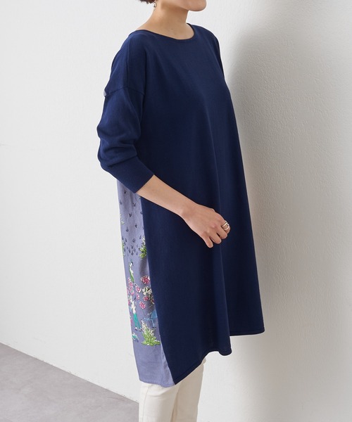 BEARDSLEY（ビアズリー）の「ガーデンプリントニット（ニット/セーター・レディース・ベージュ/ブルー・FREE）」の11枚目の写真