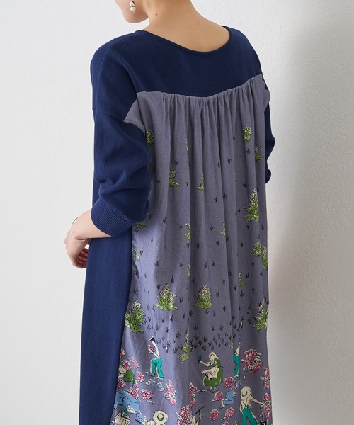 BEARDSLEY（ビアズリー）の「ガーデンプリントニット（ニット/セーター・レディース・ベージュ/ブルー・FREE）」の12枚目の写真