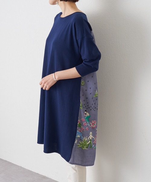 BEARDSLEY（ビアズリー）の「ガーデンプリントニット（ニット/セーター・レディース・ベージュ/ブルー・FREE）」の13枚目の写真