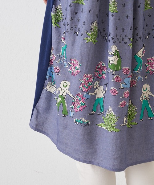 BEARDSLEY（ビアズリー）の「ガーデンプリントニット（ニット/セーター・レディース・ベージュ/ブルー・FREE）」の16枚目の写真