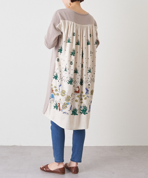 BEARDSLEY（ビアズリー）の「ガーデンプリントニット（ニット/セーター・レディース・ベージュ/ブルー・FREE）」の18枚目の写真