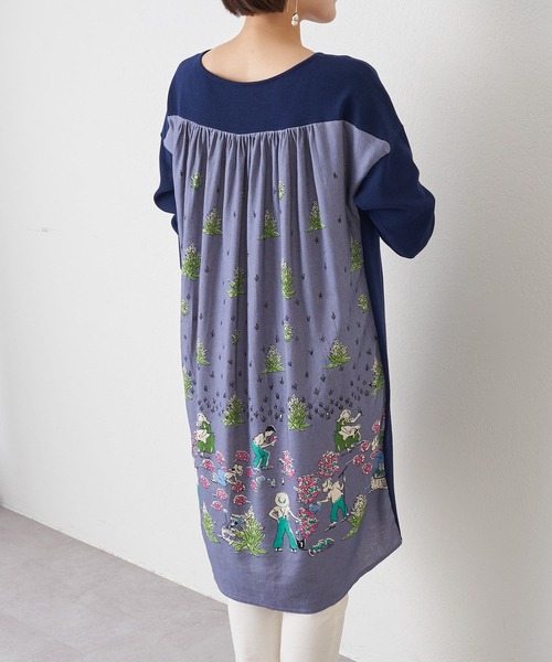 BEARDSLEY（ビアズリー）の「ガーデンプリントニット（ニット/セーター・レディース・ベージュ/ブルー・FREE）」の19枚目の写真