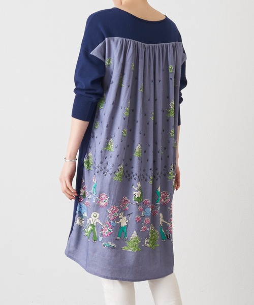 BEARDSLEY（ビアズリー）の「ガーデンプリントニット（ニット/セーター・レディース・ベージュ/ブルー・FREE）」の20枚目の写真