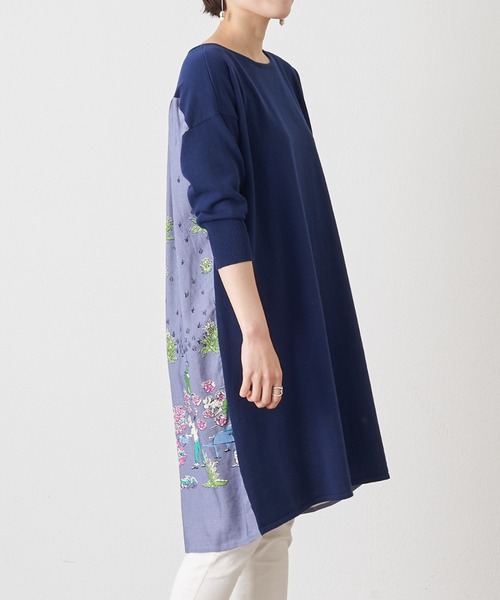 BEARDSLEY（ビアズリー）の「ガーデンプリントニット（ニット/セーター・レディース・ベージュ/ブルー・FREE）」の21枚目の写真