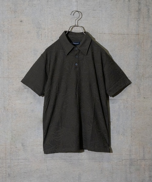 JOHN'S CLOSET（ジョンズクローゼット）の「【50】リーフジャガードポロシャツ（ポロシャツ・メンズ・オリーブ/ブラック/ホワイト/ネイビー・LARGE/MEDIUM）」の3枚目の写真
