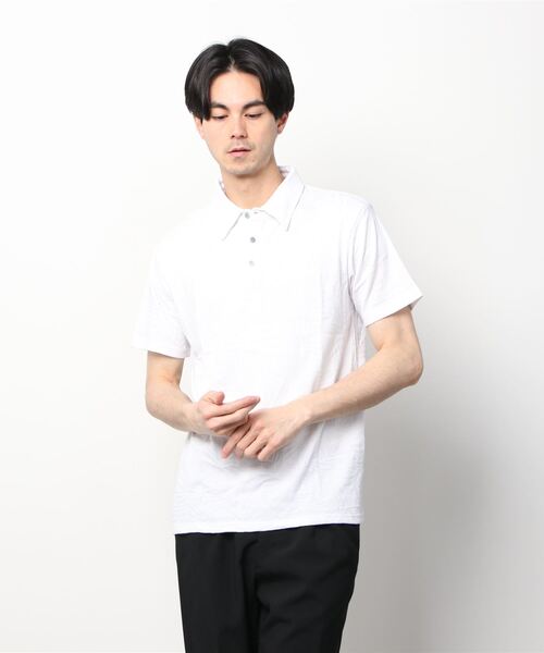 JOHN'S CLOSET（ジョンズクローゼット）の「【50】リーフジャガードポロシャツ（ポロシャツ・メンズ・オリーブ/ブラック/ホワイト/ネイビー・LARGE/MEDIUM）」の9枚目の写真