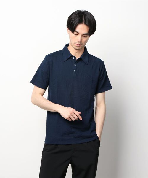 JOHN'S CLOSET（ジョンズクローゼット）の「【50】リーフジャガードポロシャツ（ポロシャツ・メンズ・オリーブ/ブラック/ホワイト/ネイビー・LARGE/MEDIUM）」の11枚目の写真