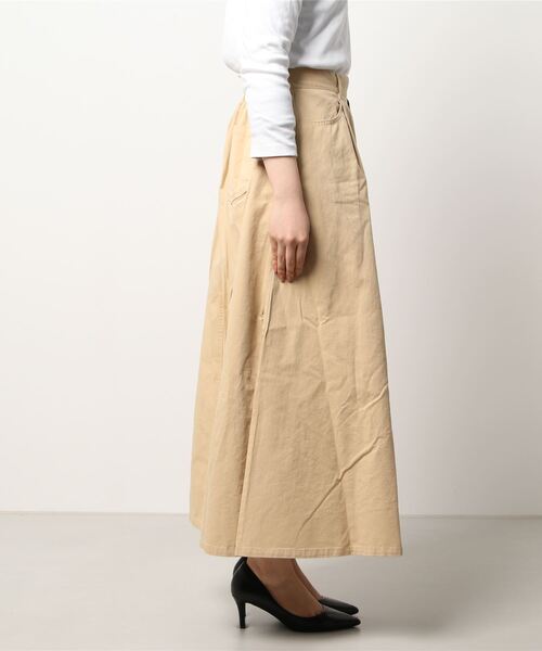Samansa Mos2（サマンサ モスモス）の「ツイルトラペーズスカート（スカート・レディース・ベージュ/キナリ・ﾌﾘ-）」の4枚目の写真