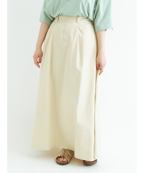 Samansa Mos2（サマンサ モスモス）の「ツイルトラペーズスカート（スカート・レディース・ベージュ/キナリ・ﾌﾘ-）」の2枚目の写真