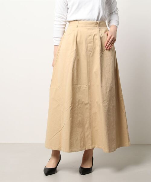 Samansa Mos2（サマンサ モスモス）の「ツイルトラペーズスカート（スカート・レディース・ベージュ/キナリ・ﾌﾘ-）」の5枚目の写真