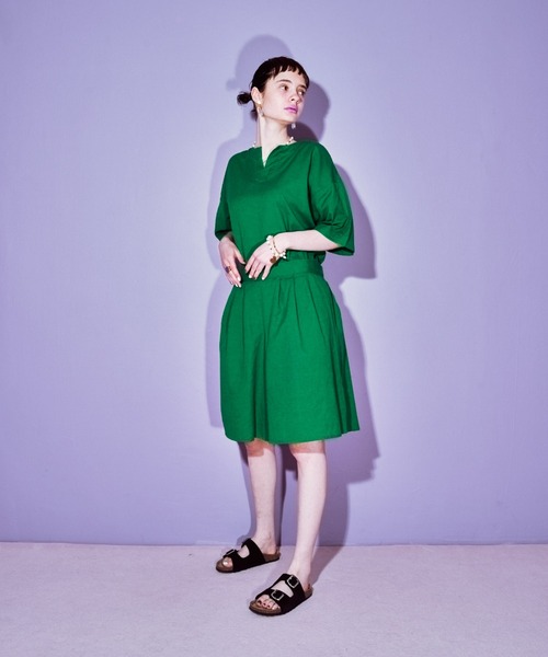 manana suerte(マニャーナスエルテ)の「コットンリネン ショートパンツ(その他パンツ・レディース・ブラック/グリーン/グレー・FREE)」の11枚目の写真