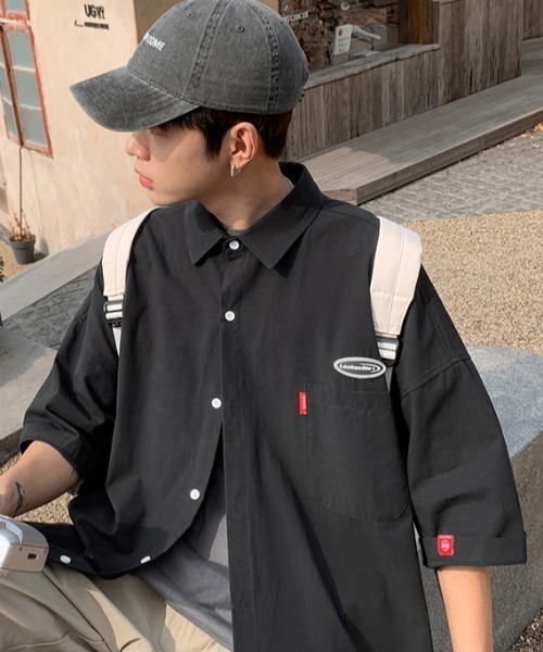 MGV（エムジーヴィー）の「ワンポイントハーフスリーブシャツ（シャツ/ブラウス・メンズ・ホワイト/グリーン/ブルー/オレンジ/イエロー/グレー/ブラック・MEDIUM/LARGE/X-LARGE）」の16枚目の写真