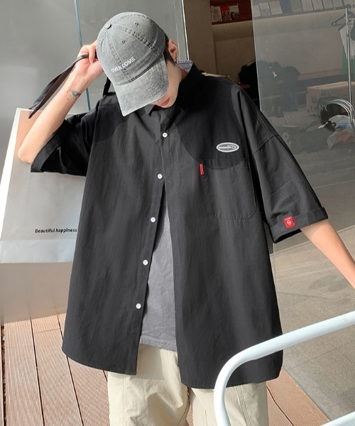 MGV（エムジーヴィー）の「ワンポイントハーフスリーブシャツ（シャツ/ブラウス・メンズ・ホワイト/グリーン/ブルー/オレンジ/イエロー/グレー/ブラック・MEDIUM/LARGE/X-LARGE）」の18枚目の写真