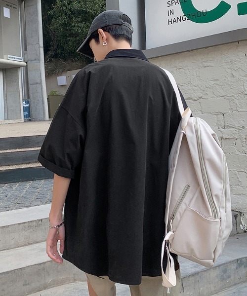 MGV（エムジーヴィー）の「ワンポイントハーフスリーブシャツ（シャツ/ブラウス・メンズ・ホワイト/グリーン/ブルー/オレンジ/イエロー/グレー/ブラック・MEDIUM/LARGE/X-LARGE）」の12枚目の写真